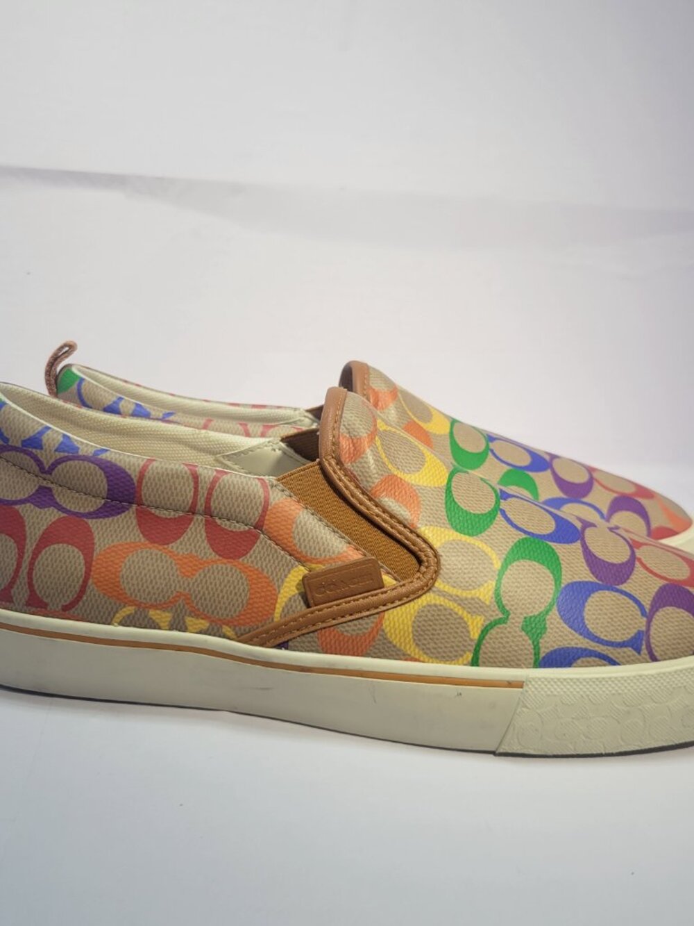 Coach Skate Pride Rainbow Signature Men's Size 11D Slip On Sneakers CA284 - Picture 4 of 11